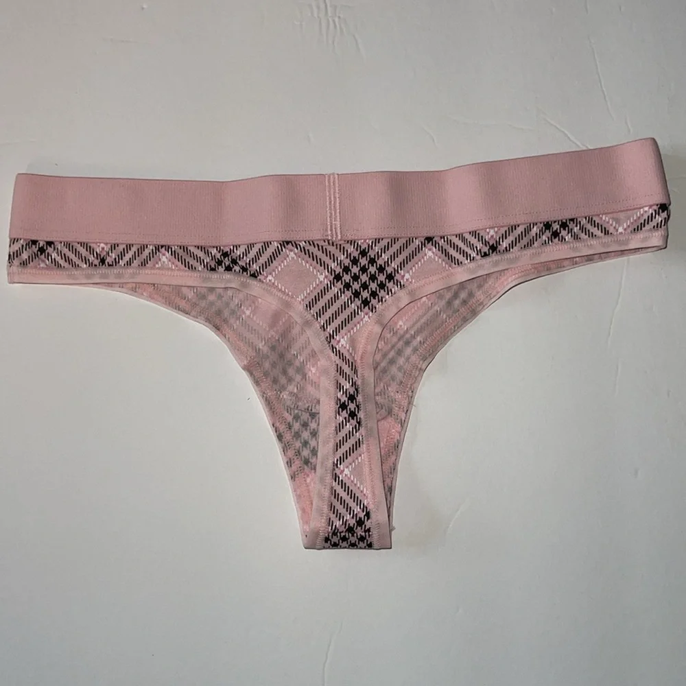 Victorias Secret Logo Cotton Shine Patch Thong Panty Underwear. NWT - Picture 9 of 11